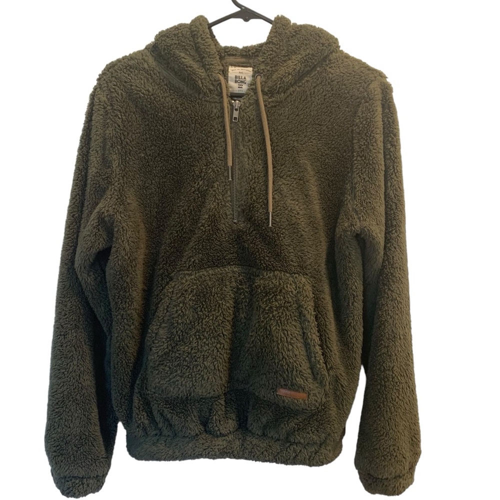 Billabong Hoodie Fleece Teddy Forest Green Size Small
